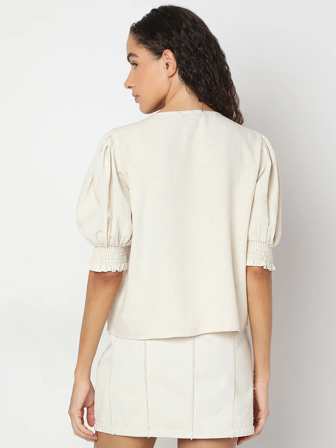 Ecru Round Neck Top - Image 4