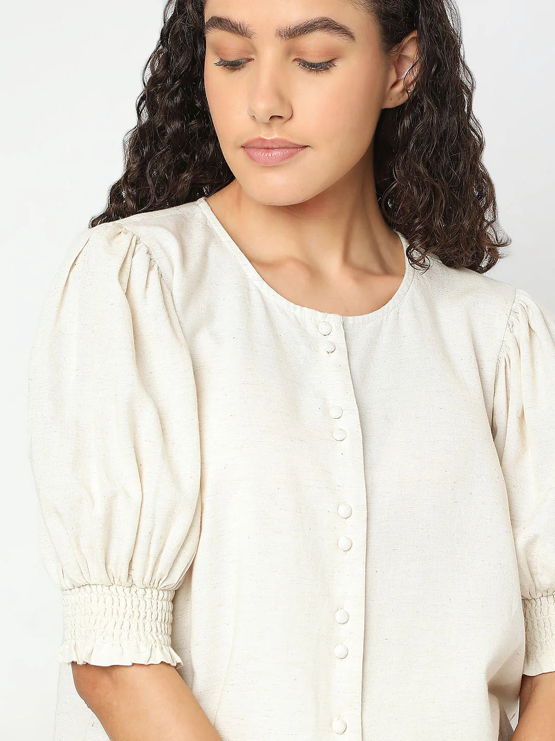 Ecru Round Neck Top - Image 6