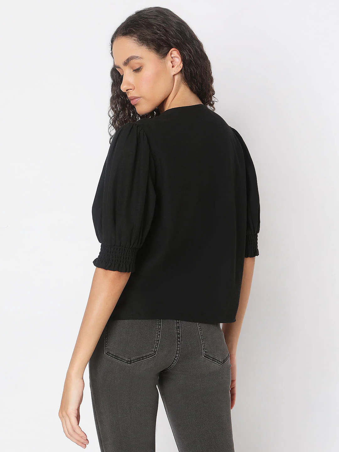 Black Round Neck Top - Image 4