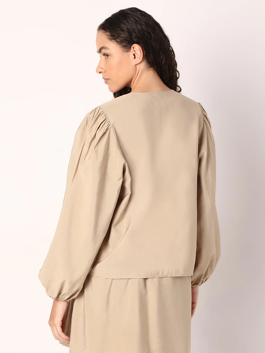 Beige Embroidered Co-Ord Set Top - Image 4