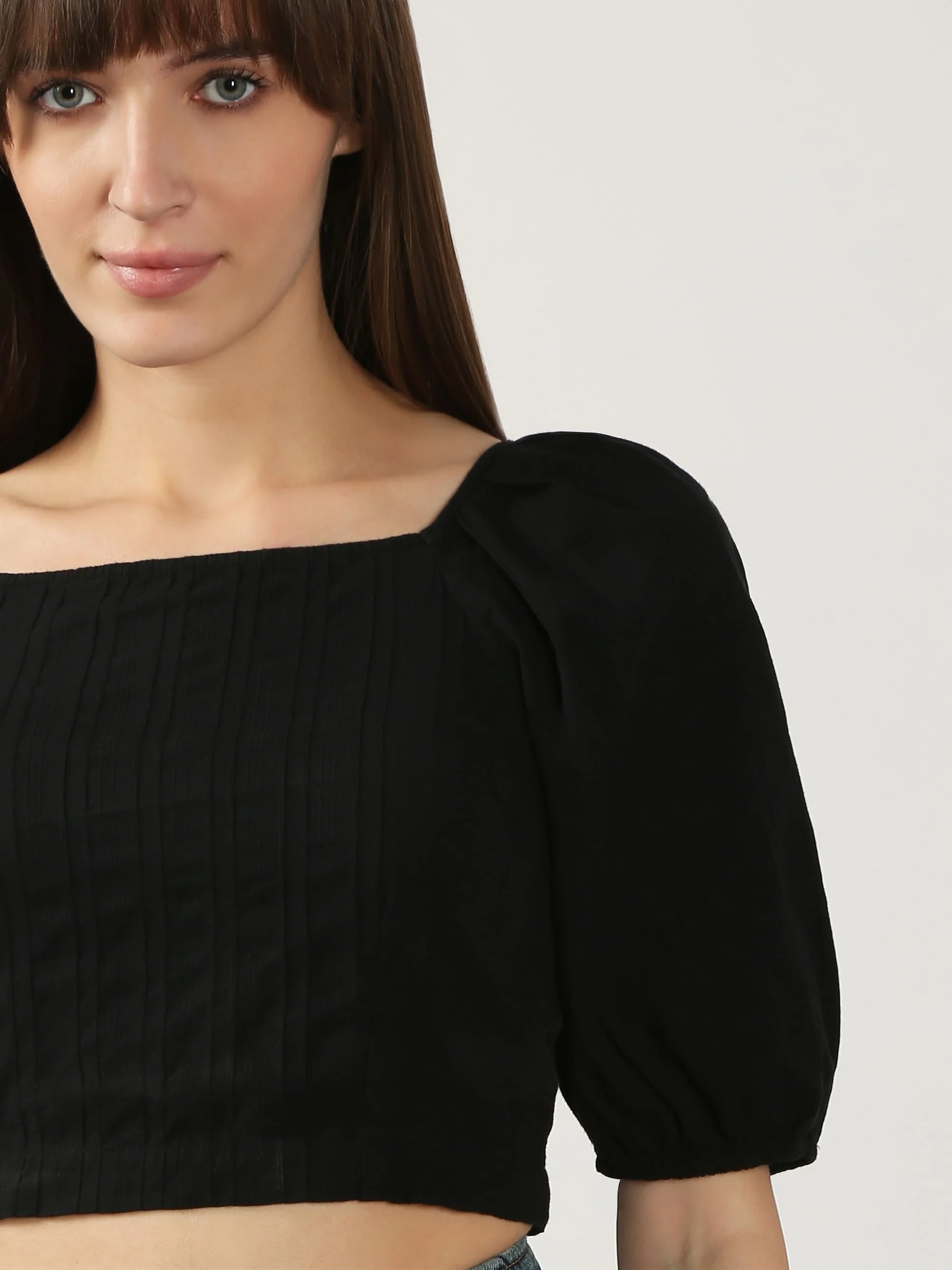 Black Fitted Crop Top - Image 6