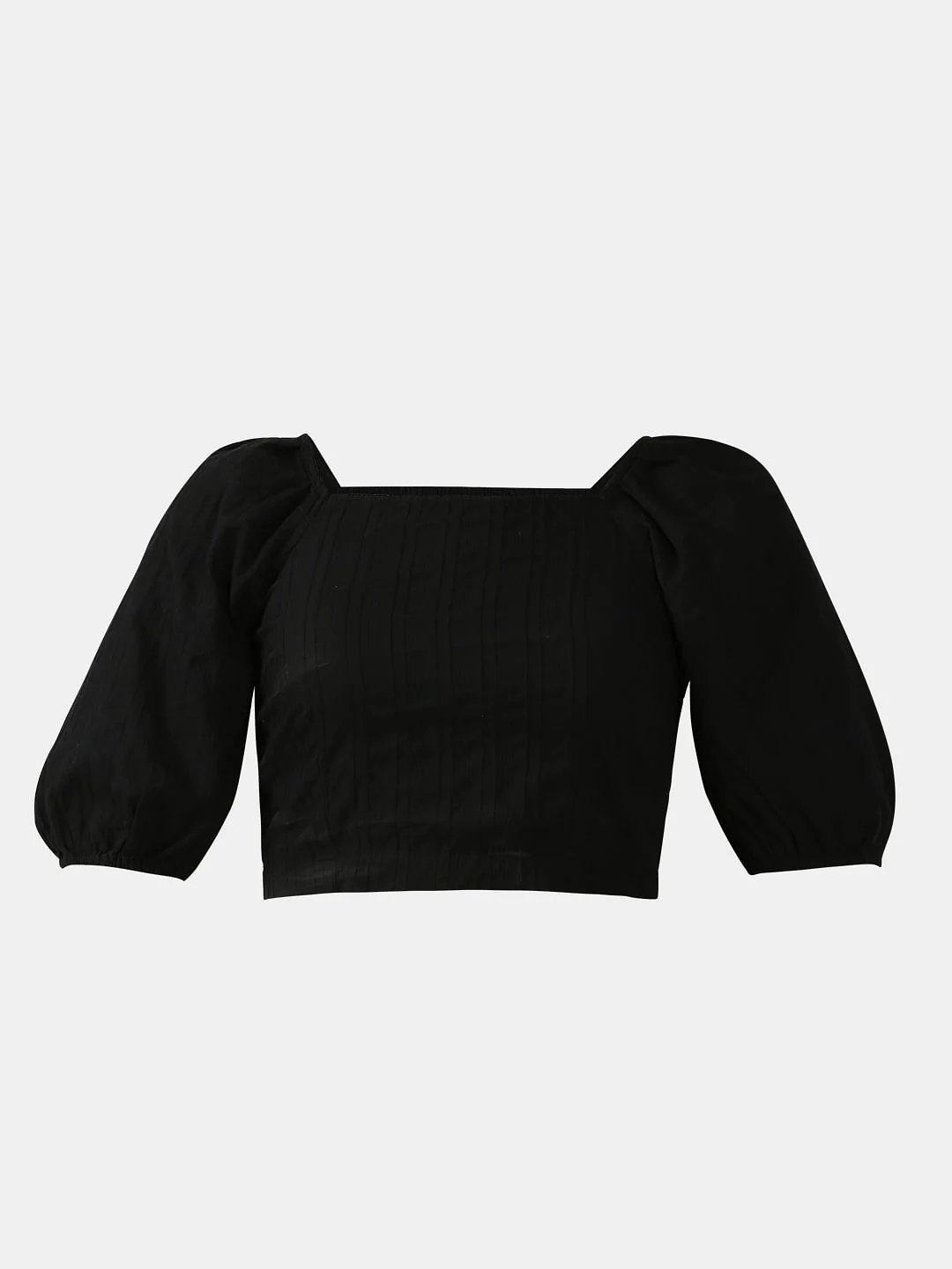 Black Fitted Crop Top - Image 7