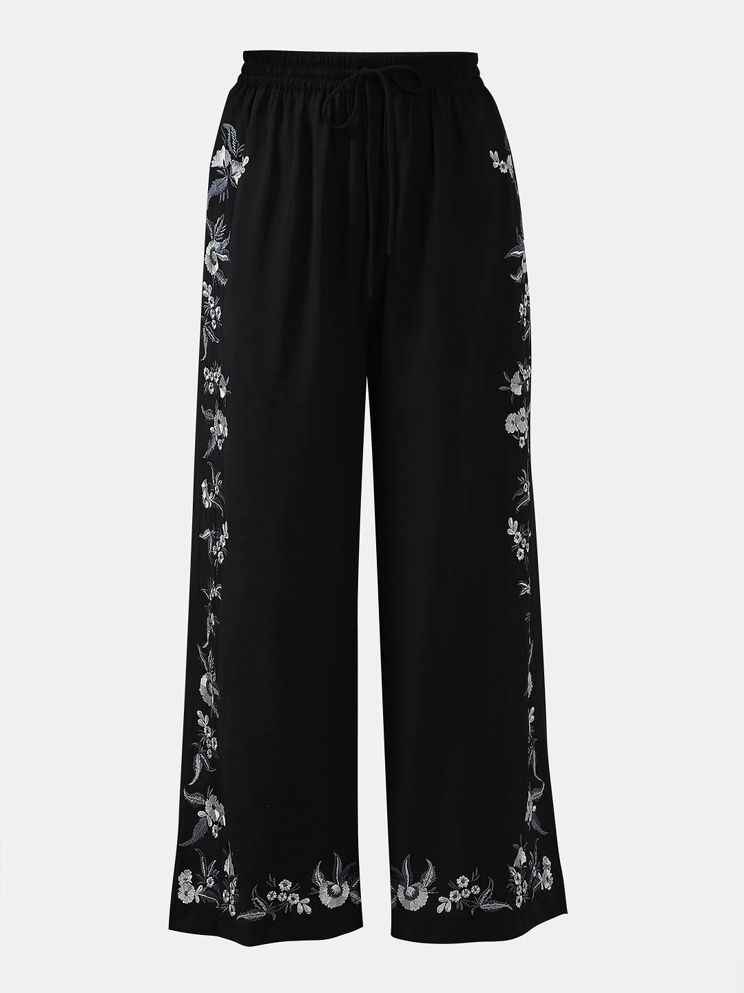 Black Embroidered Co-Ord Set Pants - Image 7