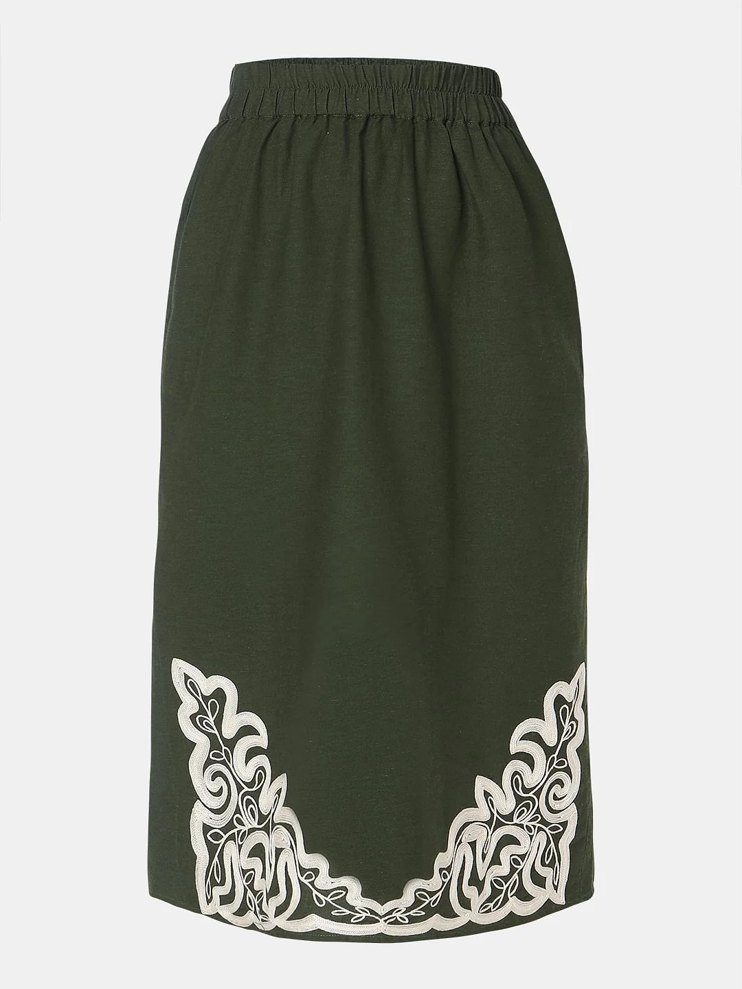 Green Embroidered Co-Ord Set Skirt - Image 7