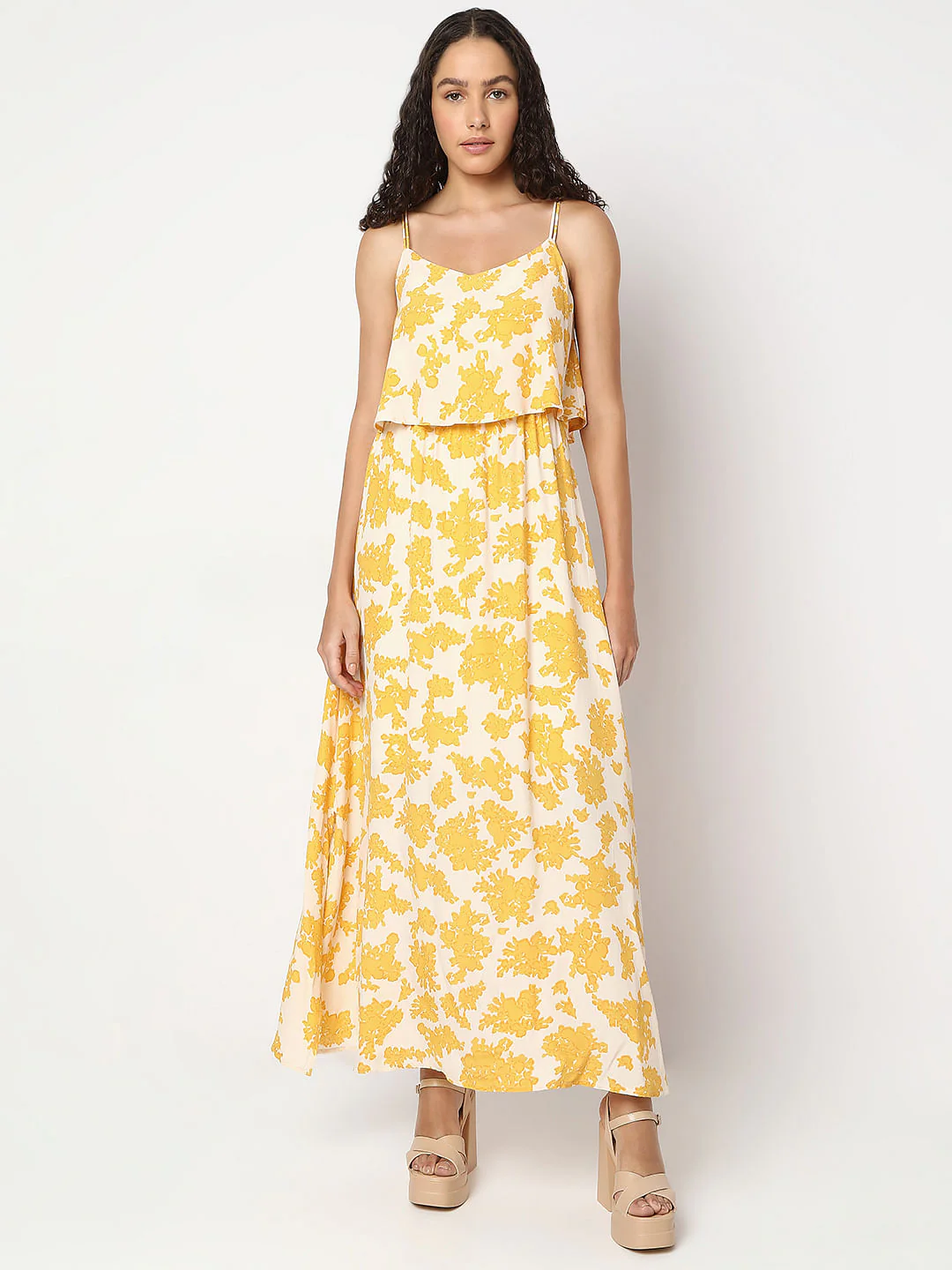 Yellow Floral Maxi Dress - Image 2