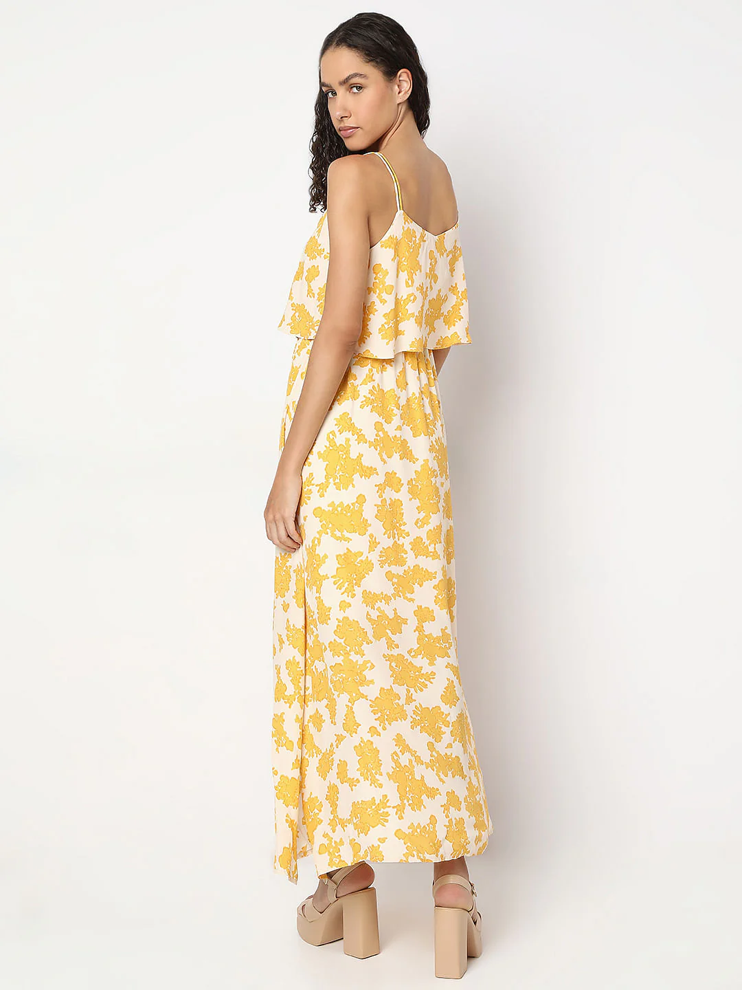 Yellow Floral Maxi Dress - Image 4