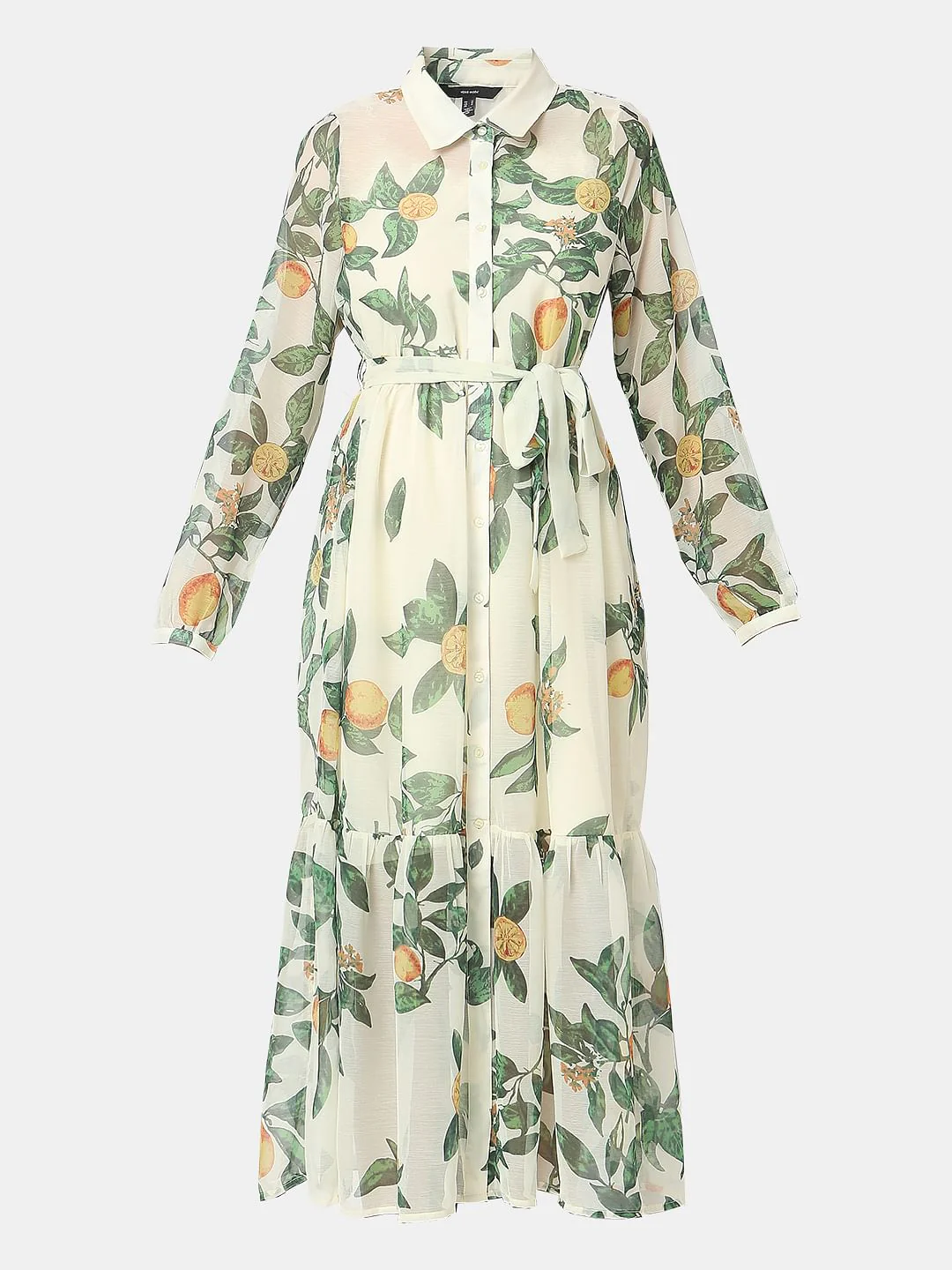 Light Lemon Printed Midi Dress - Image 6