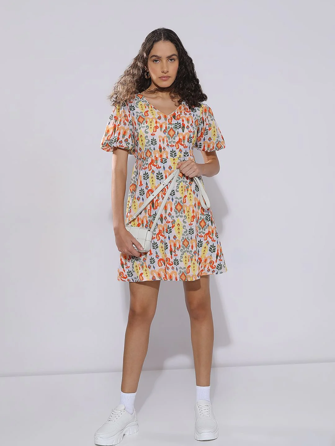 Multi-Colour Printed Short Dress