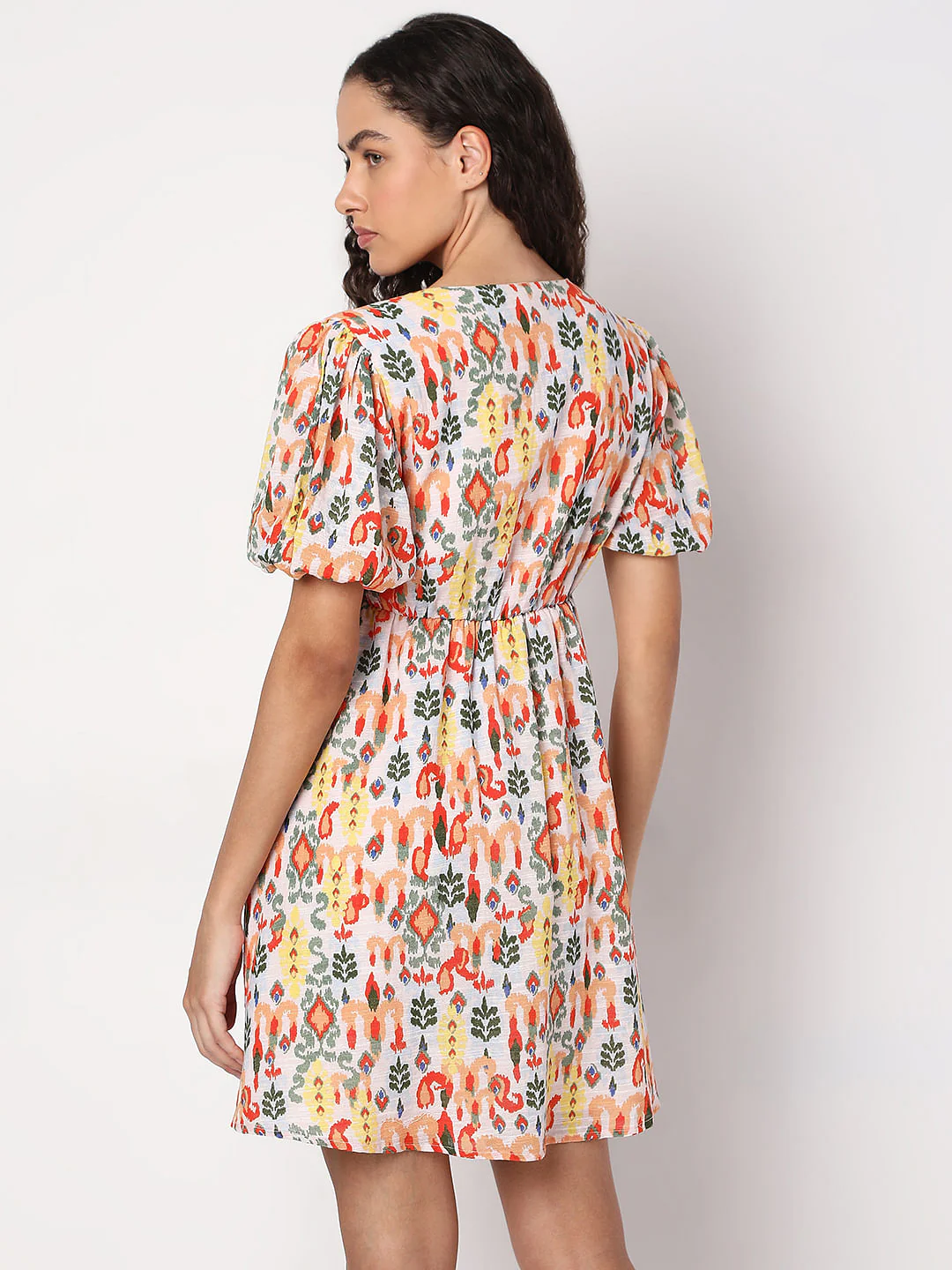 Multi-Colour Printed Short Dress - Image 4