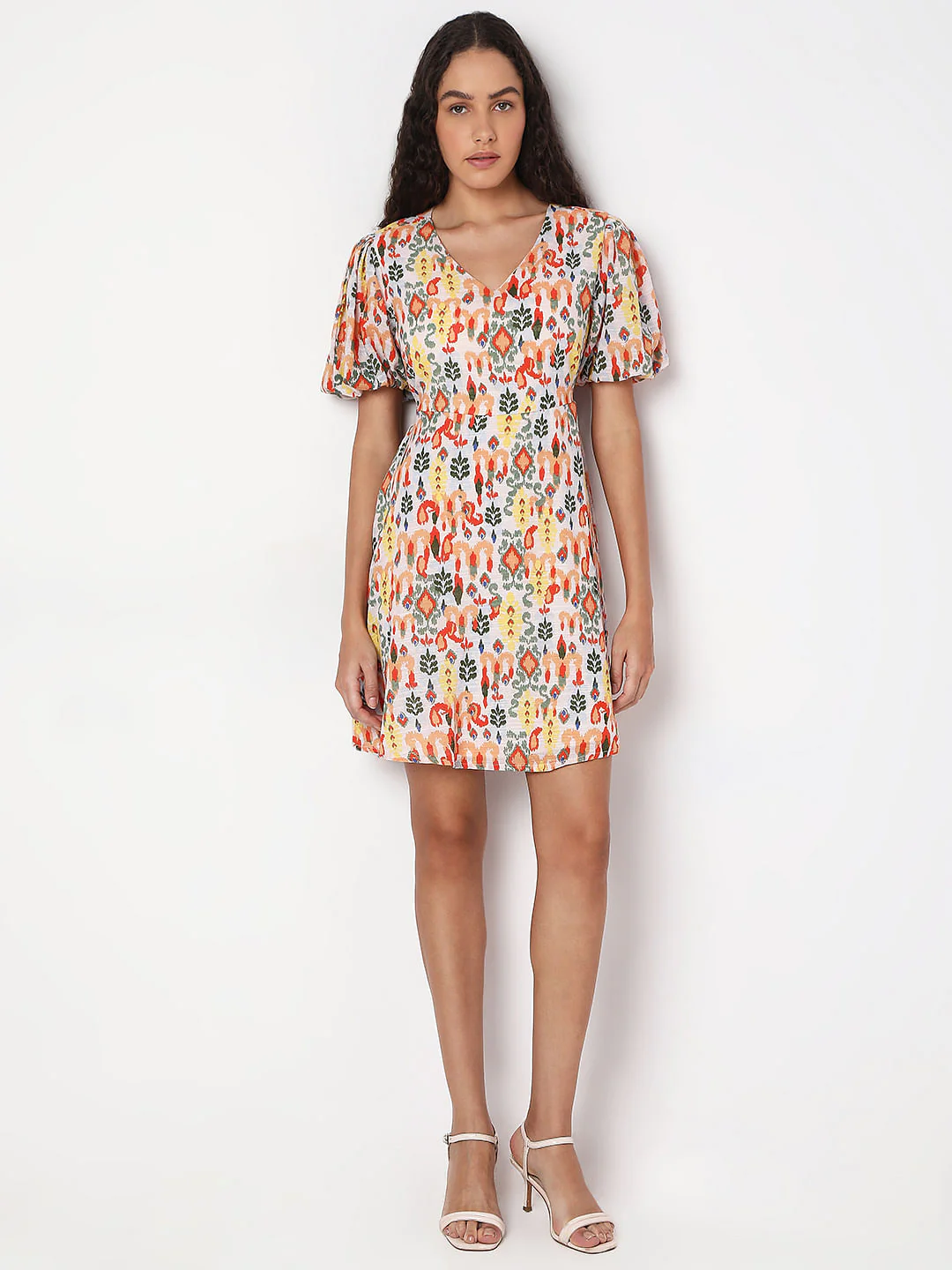Multi-Colour Printed Short Dress - Image 5