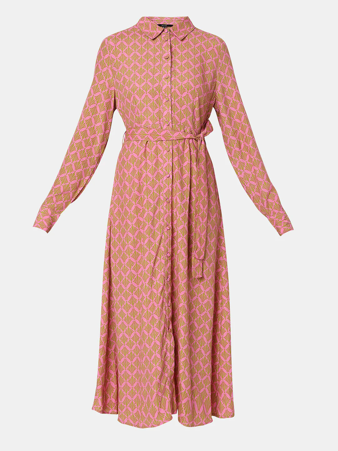 Pink Printed Shirt Dress - Image 7