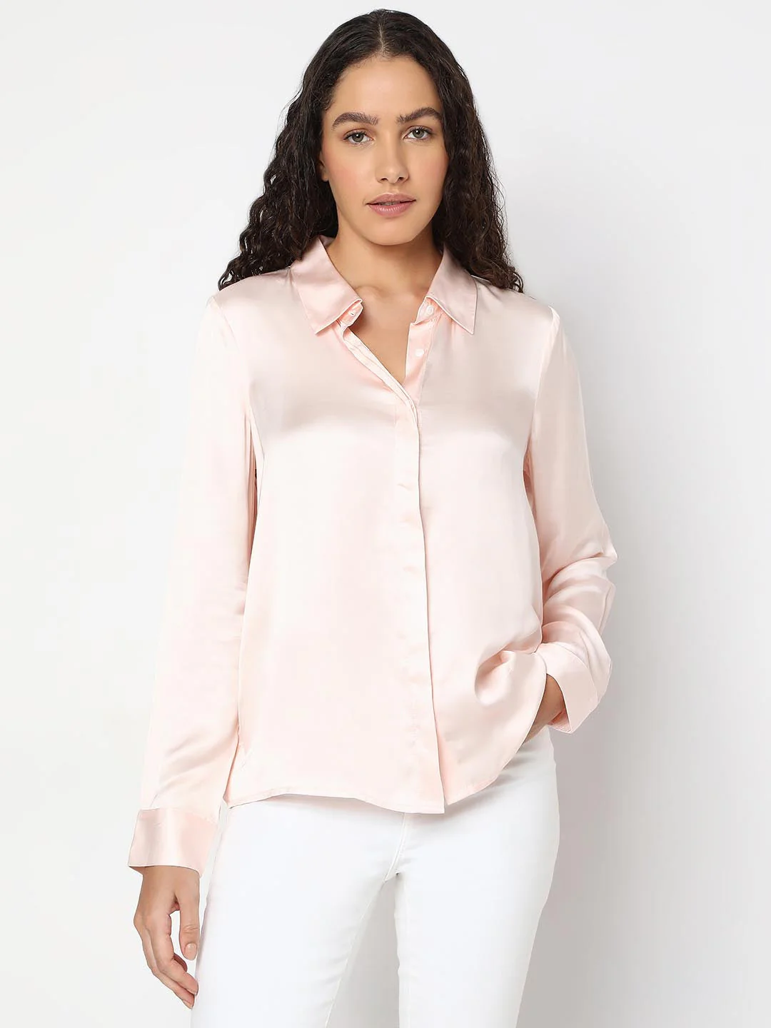 Vero Moda Light Pink Full Sleeves Shirt - Image 2