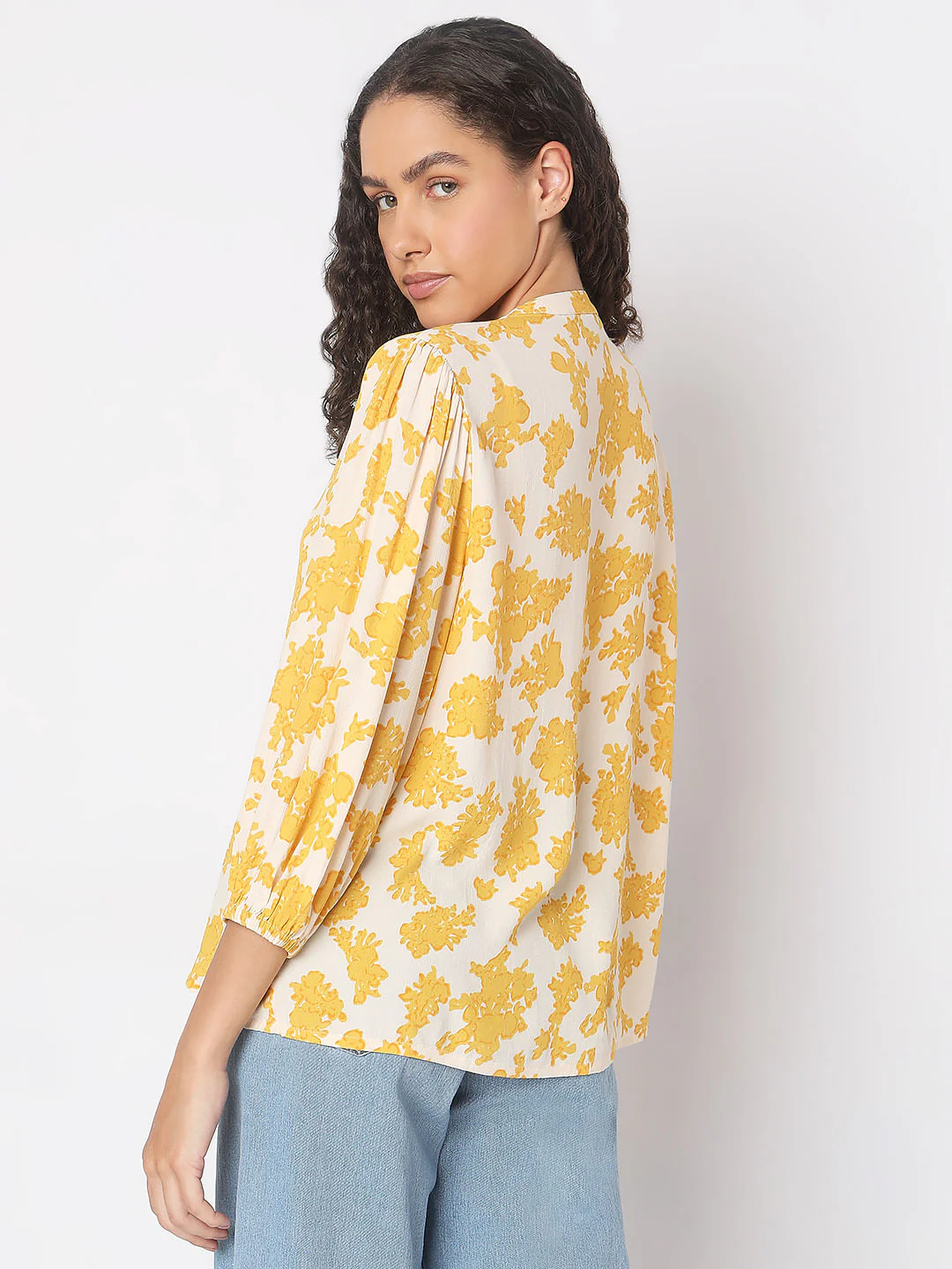 Yellow Floral Print Top - Image 4