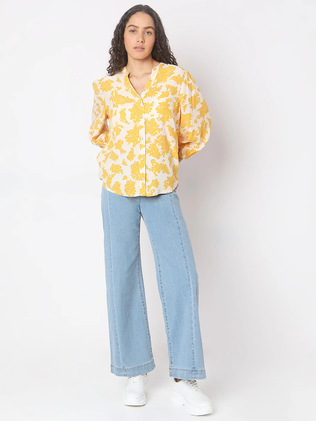 Yellow Floral Print Top - Image 5