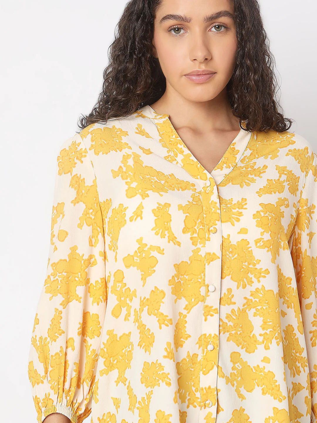 Yellow Floral Print Top - Image 6