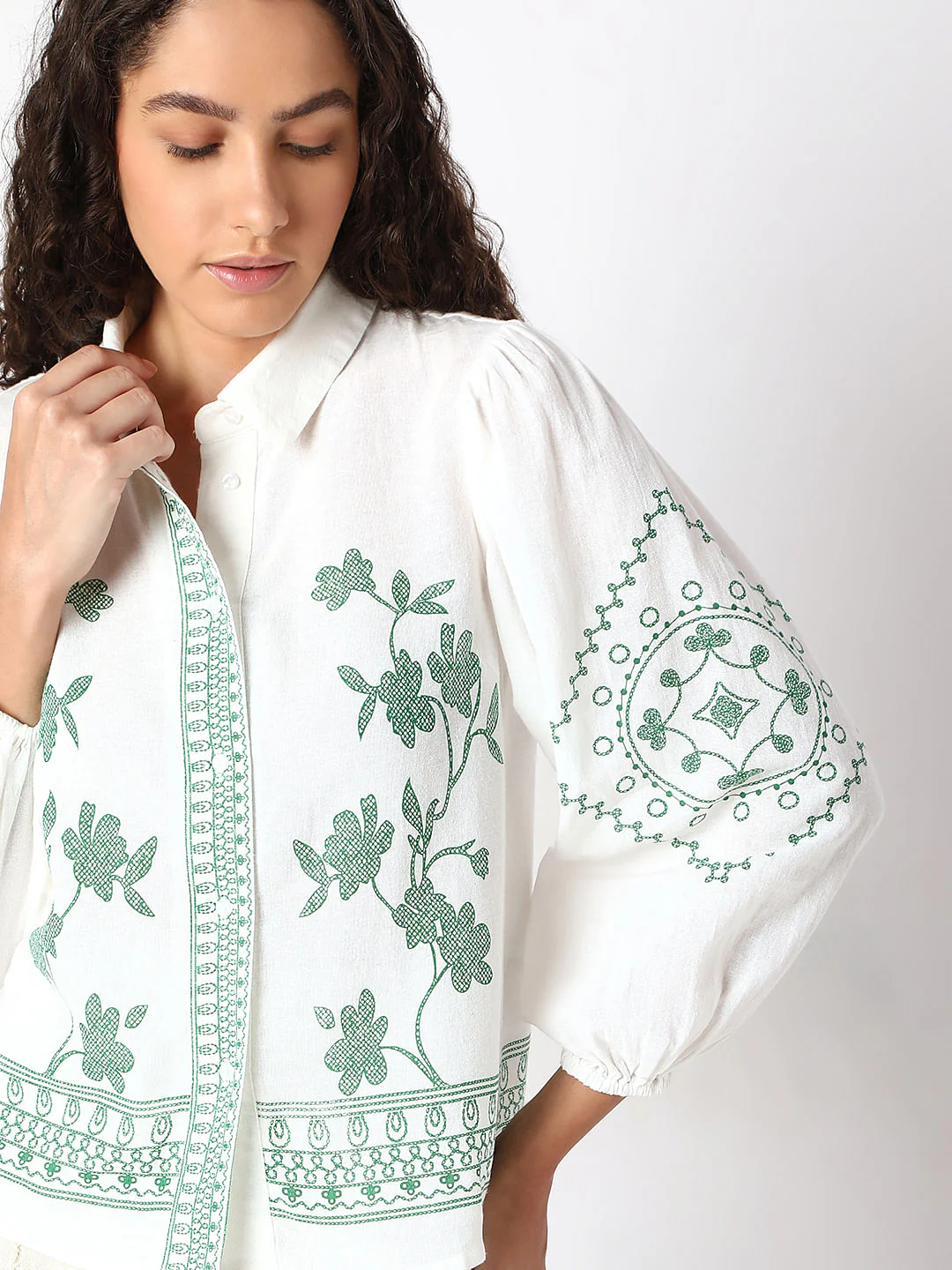 White Printed Shirt - Image 6