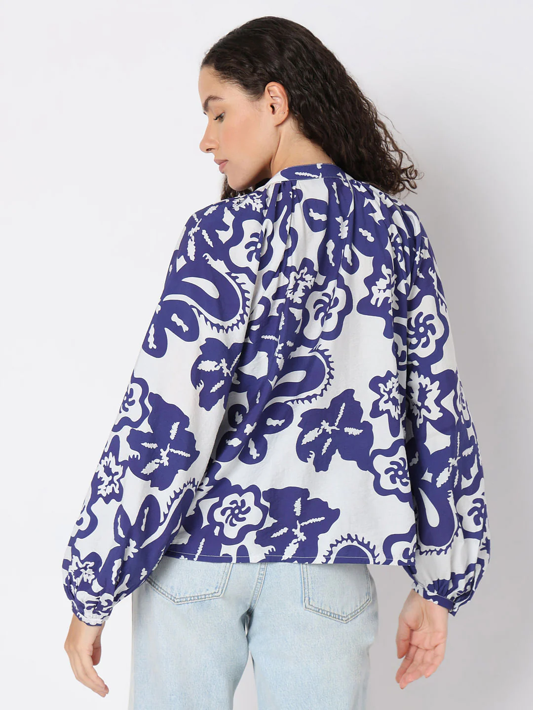 Navy Blue Printed Top - Image 4