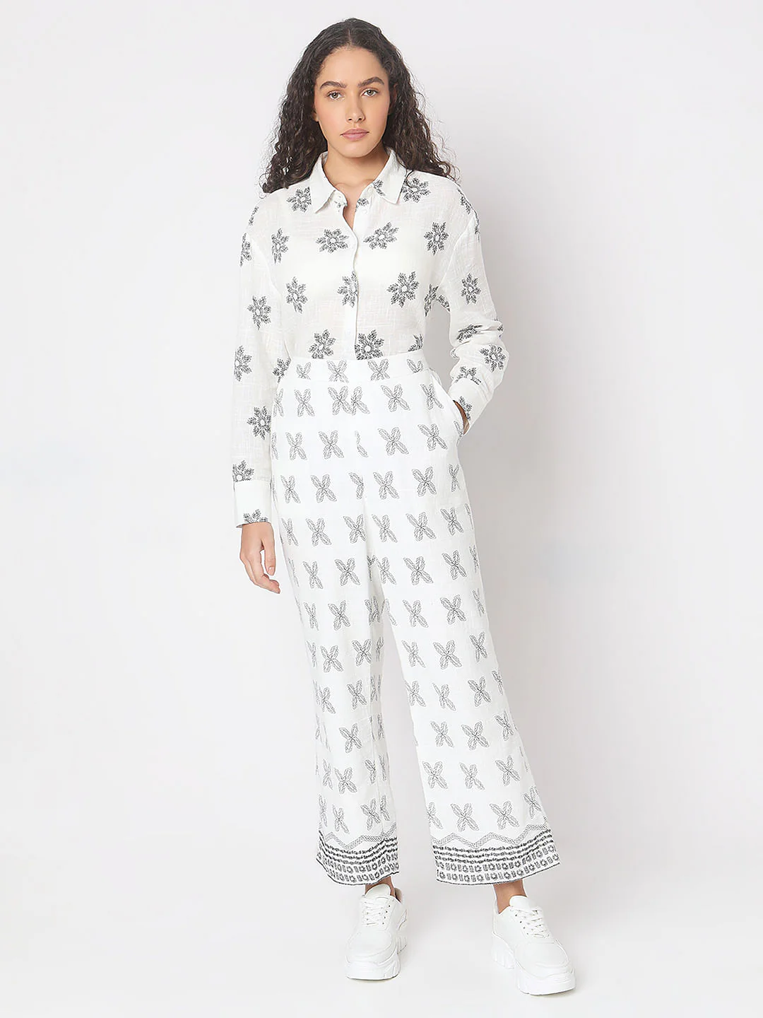 White Linen Wide Leg Pants - Image 5