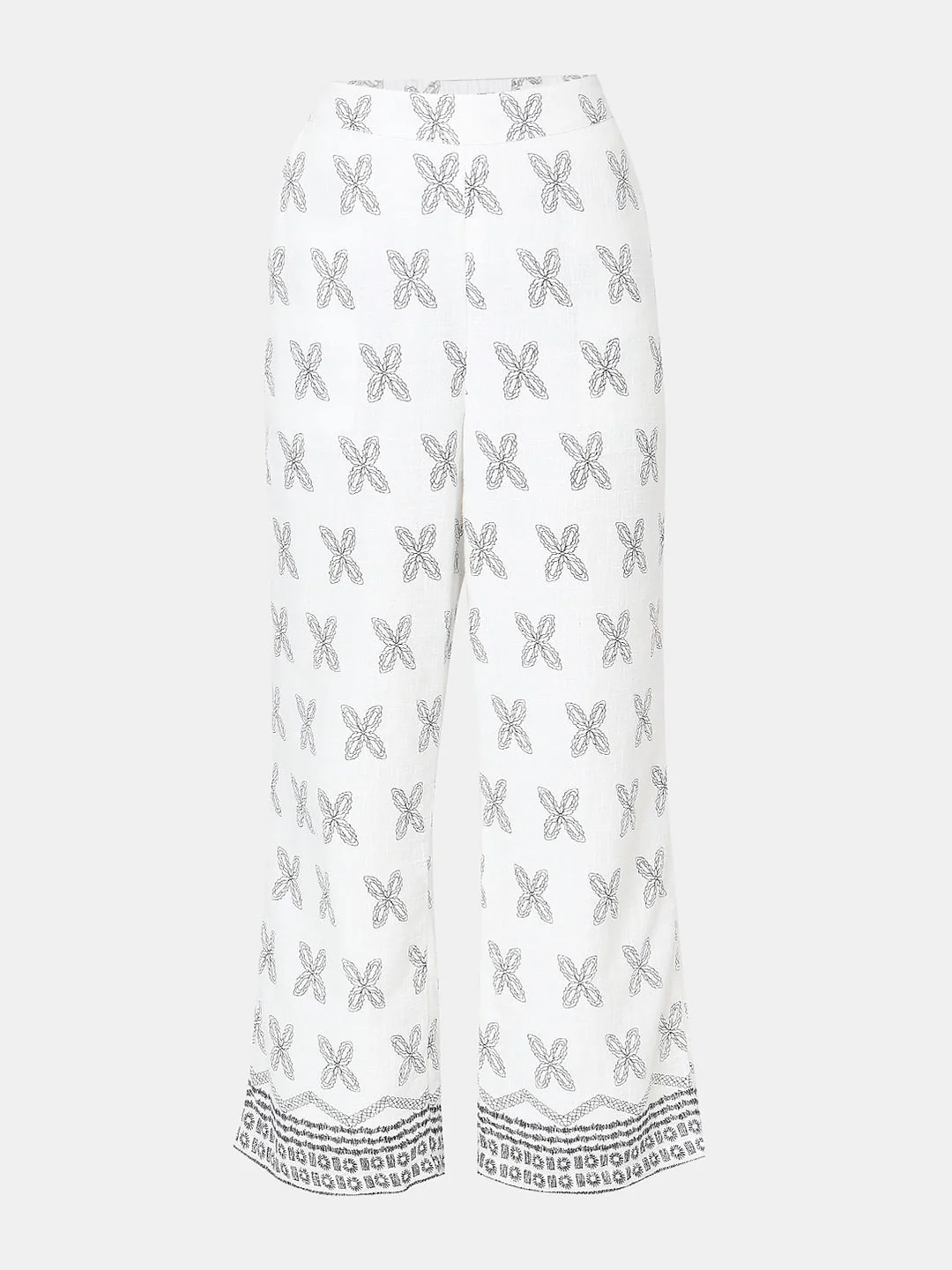 White Linen Wide Leg Pants - Image 7