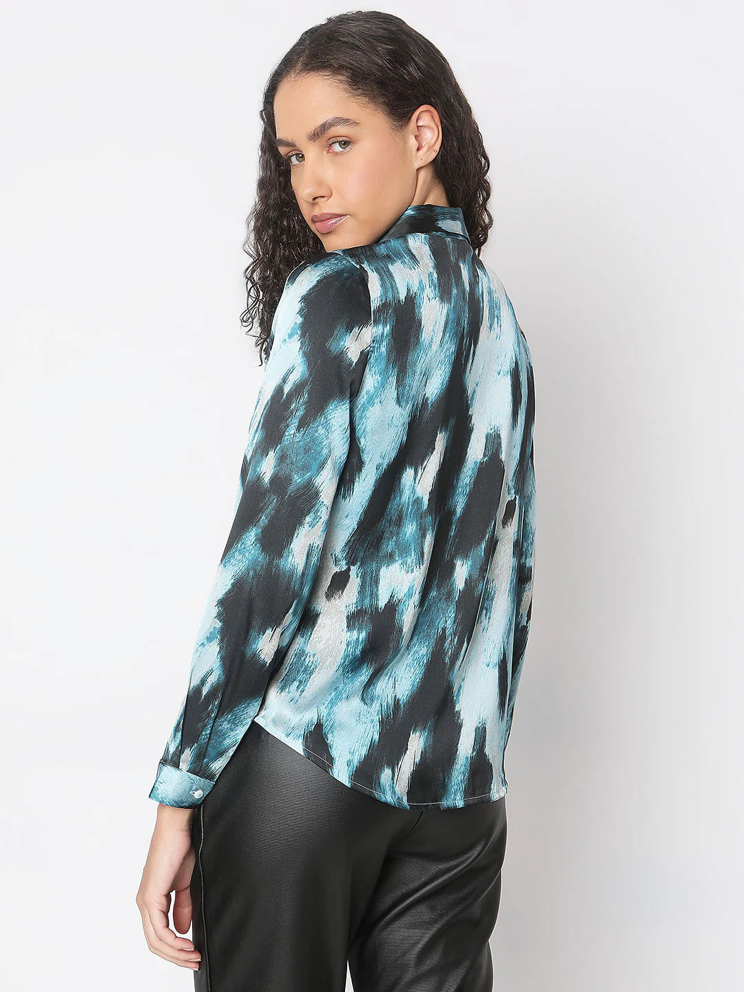 Blue Abstract Print Shirt - Image 4