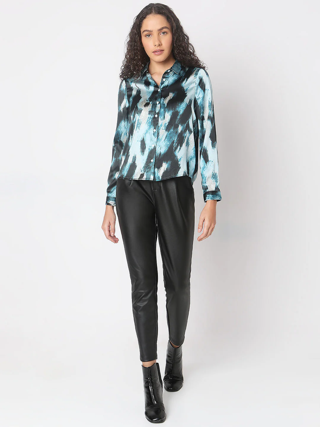 Blue Abstract Print Shirt - Image 5
