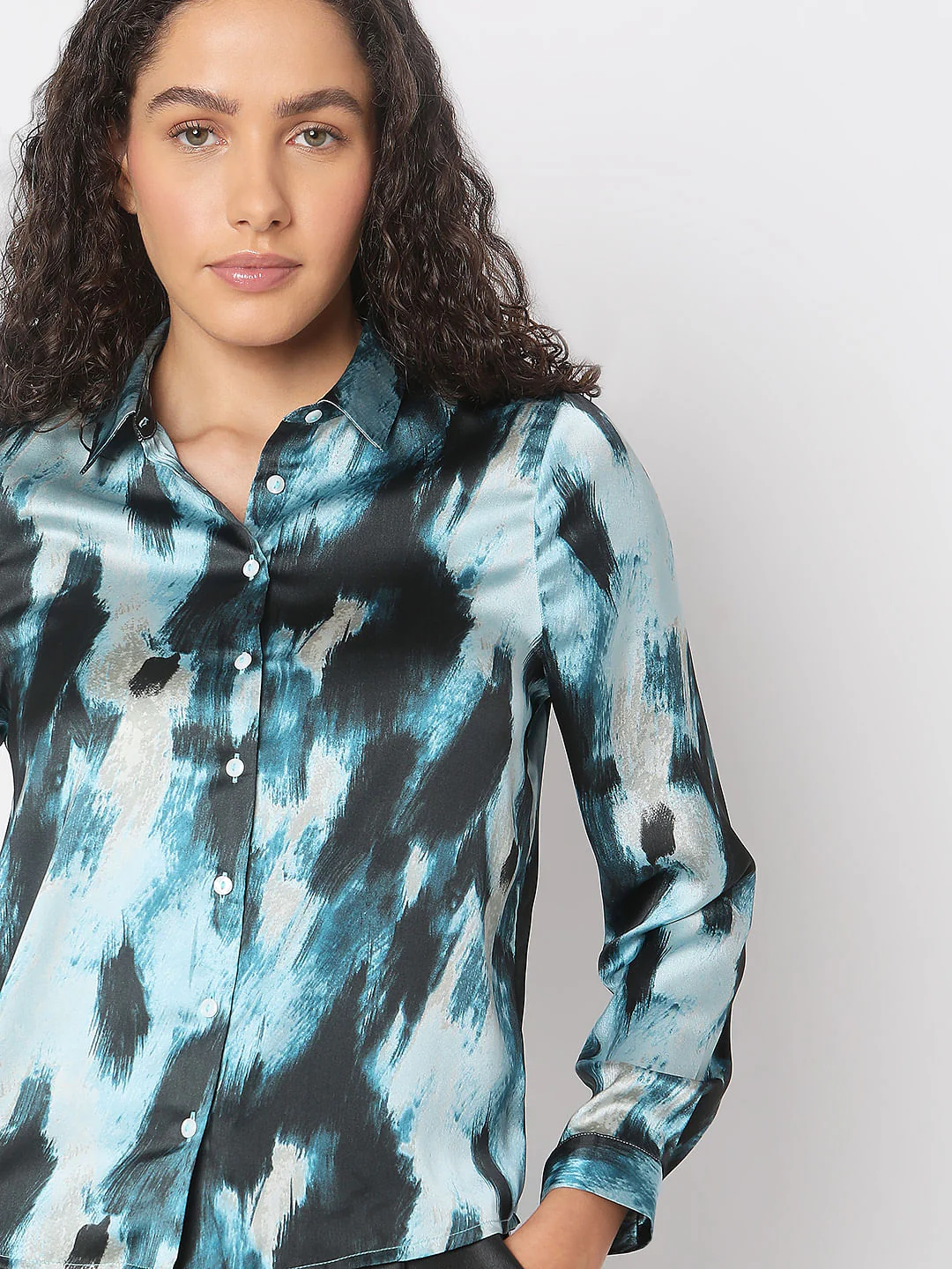 Blue Abstract Print Shirt - Image 6