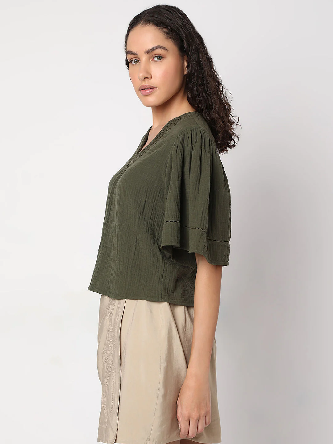 Moss Green Cotton Top - Image 3