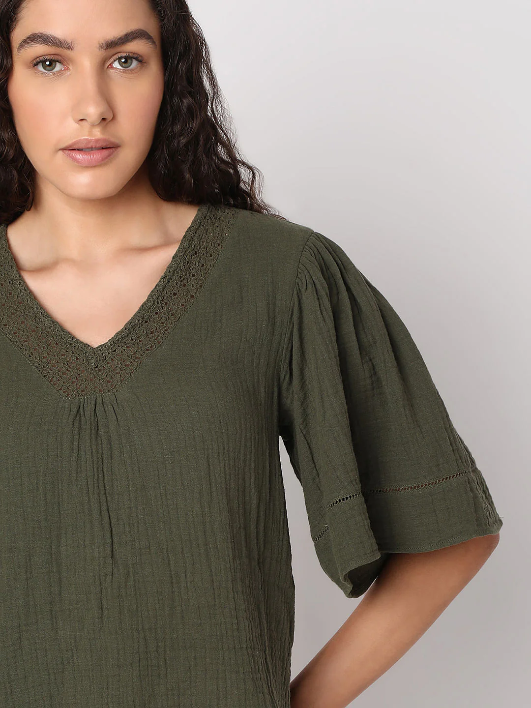 Moss Green Cotton Top - Image 6