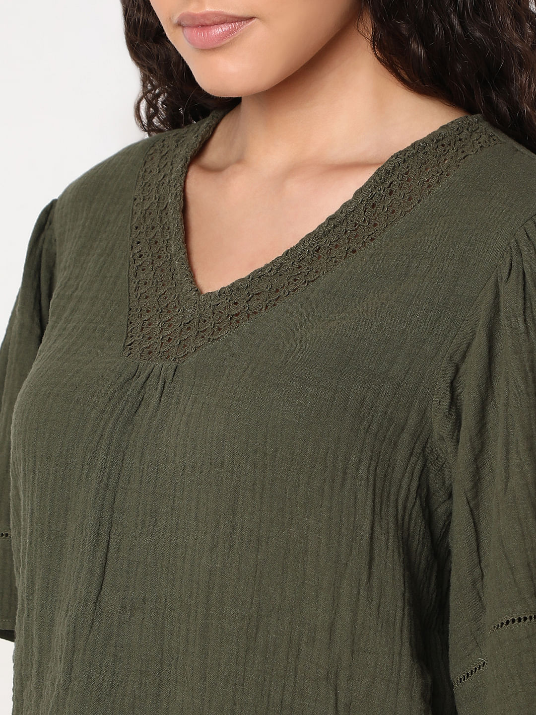 Moss Green Cotton Top - Image 8