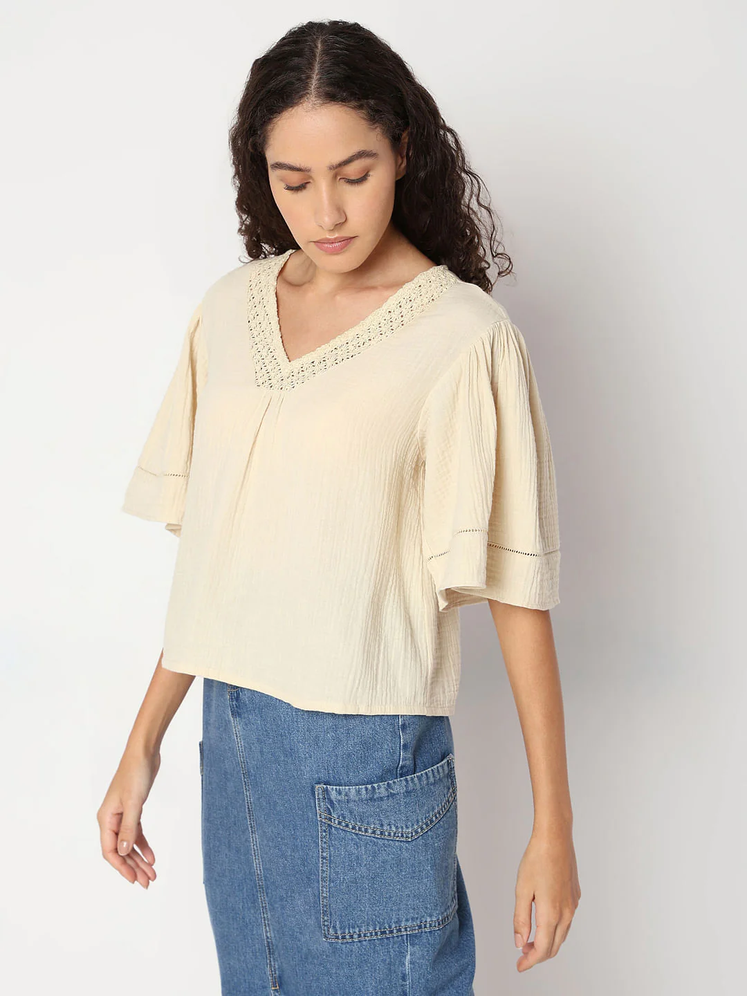 Beige Cotton Top - Image 3