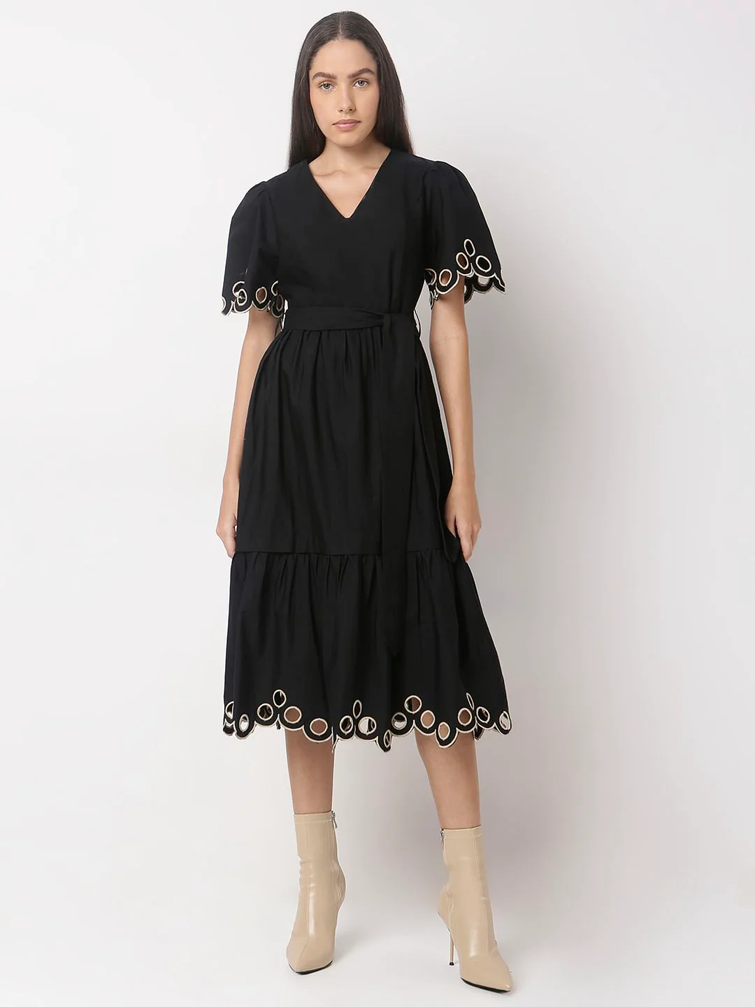 Black Cut-Out Midi Dress - Image 2