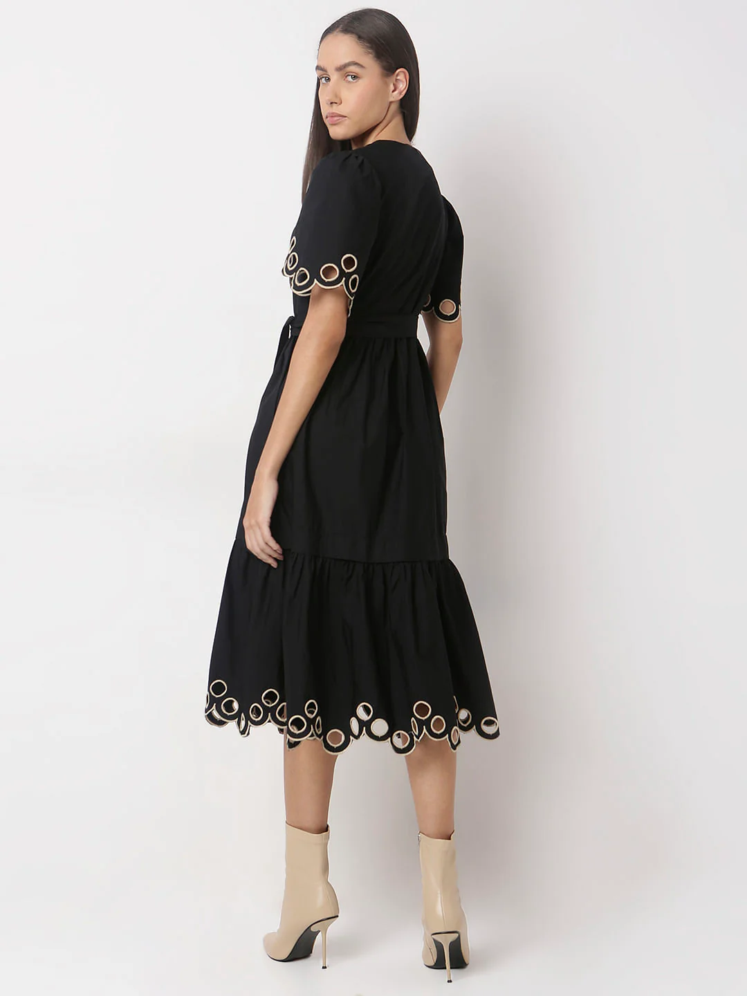 Black Cut-Out Midi Dress - Image 4