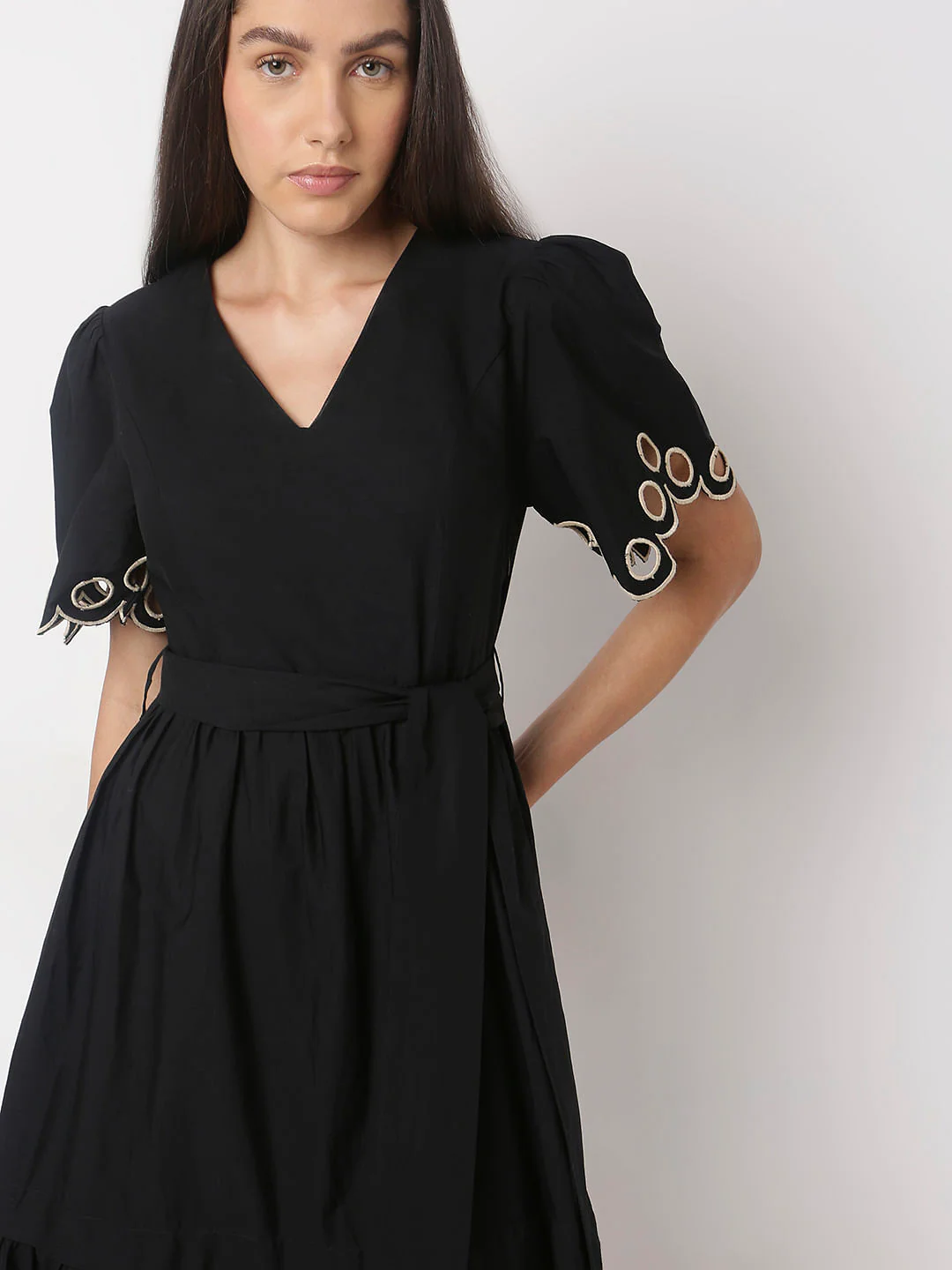 Black Cut-Out Midi Dress - Image 5
