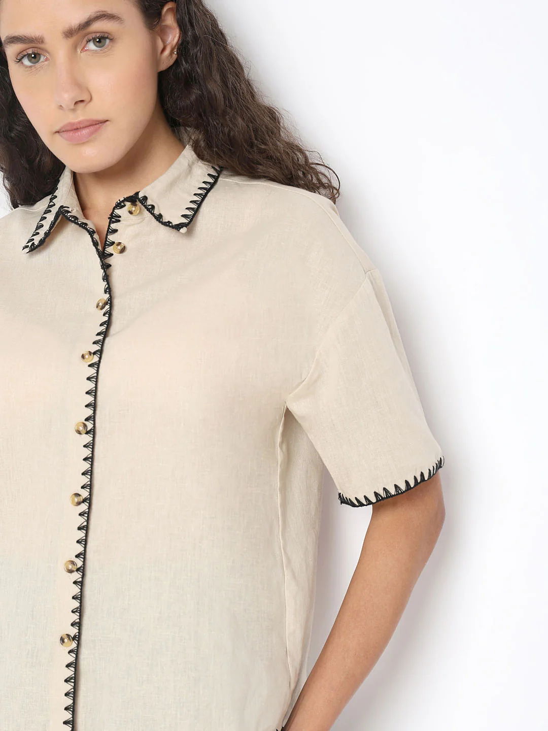Beige Cotton-Linen Shirt - Image 6