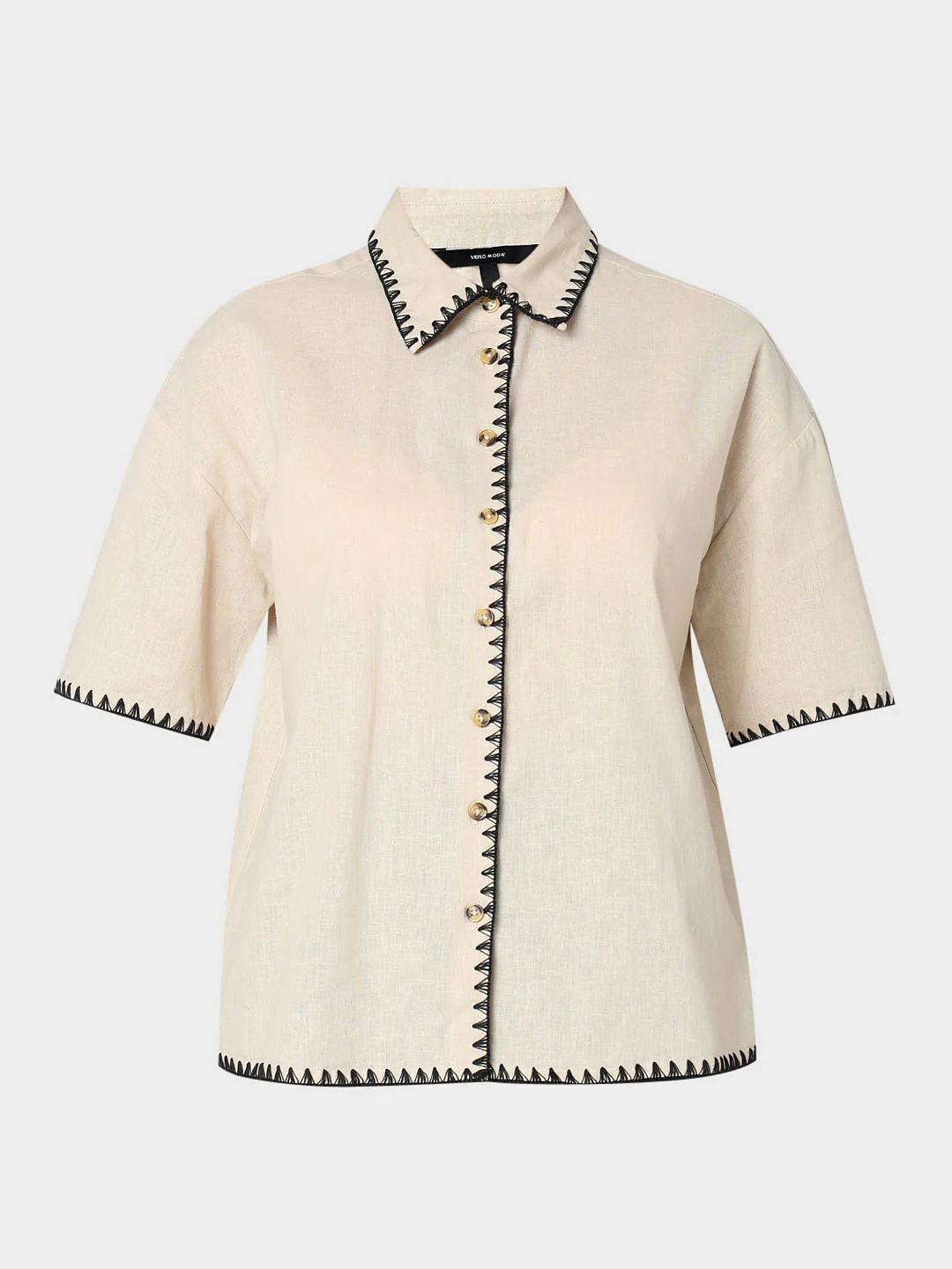 Beige Cotton-Linen Shirt - Image 7