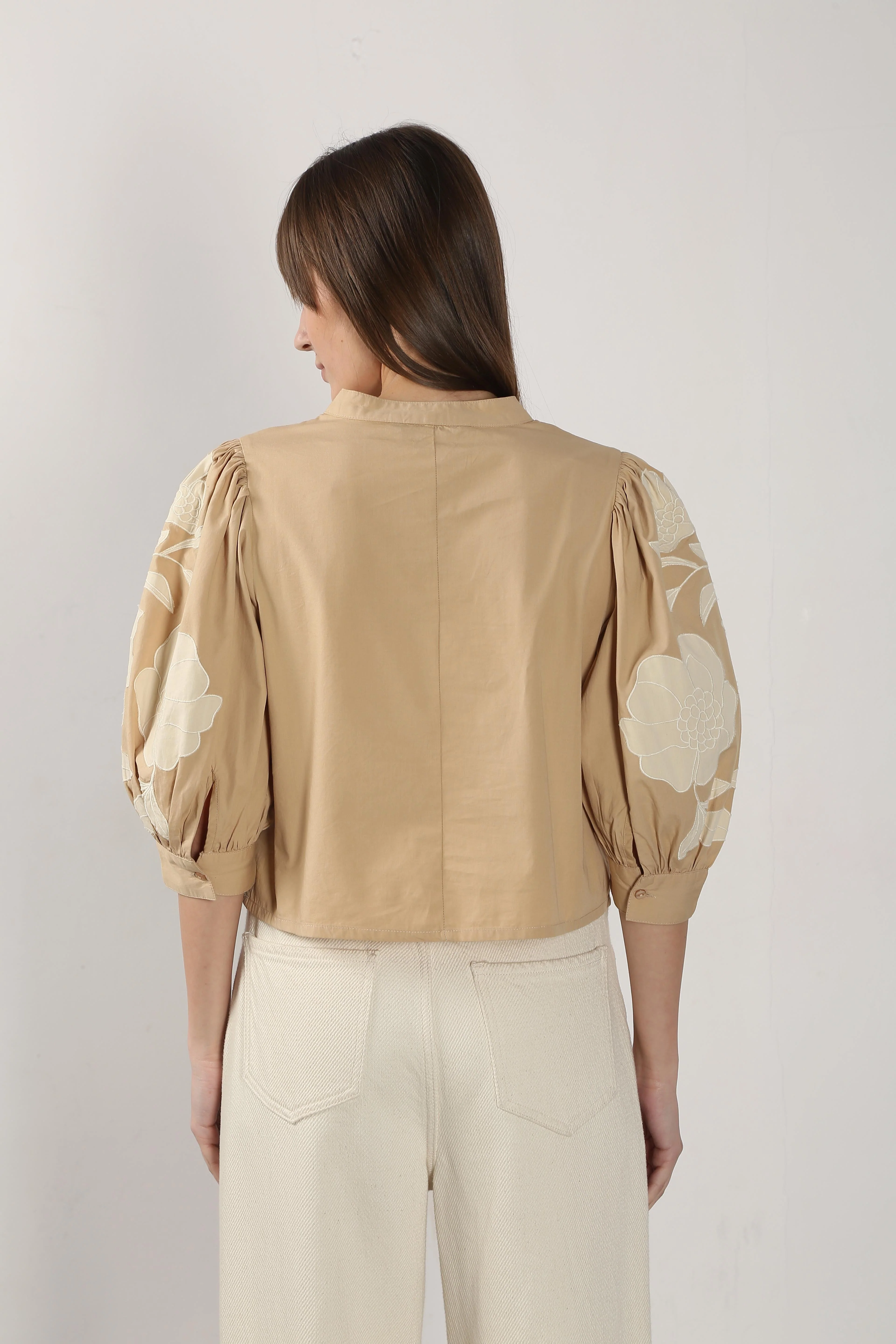 Vero Moda Beige V Neck Cotton Top - Image 10