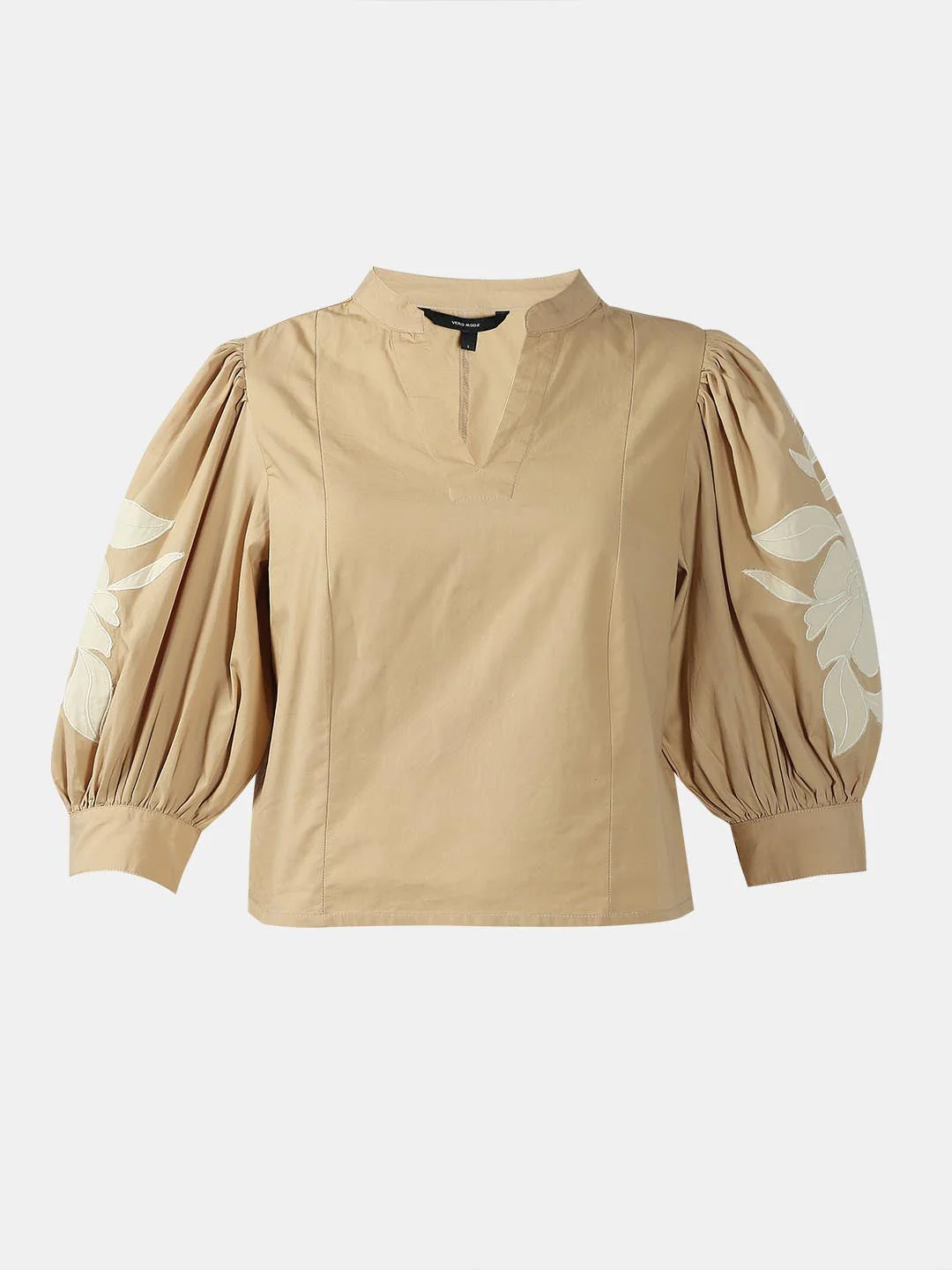 Vero Moda Beige V Neck Cotton Top - Image 7