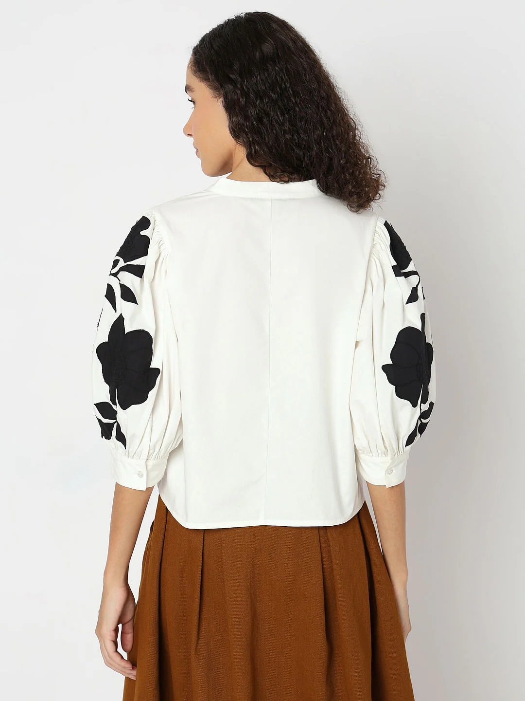 White Cotton Floral Top - Image 4