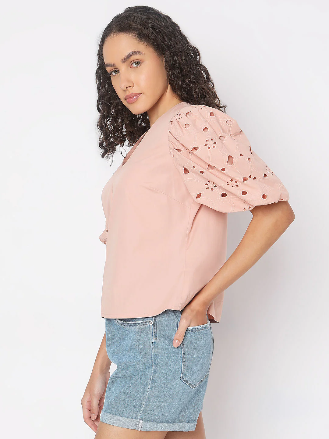 Dusty Pink Schiffli Top - Image 4