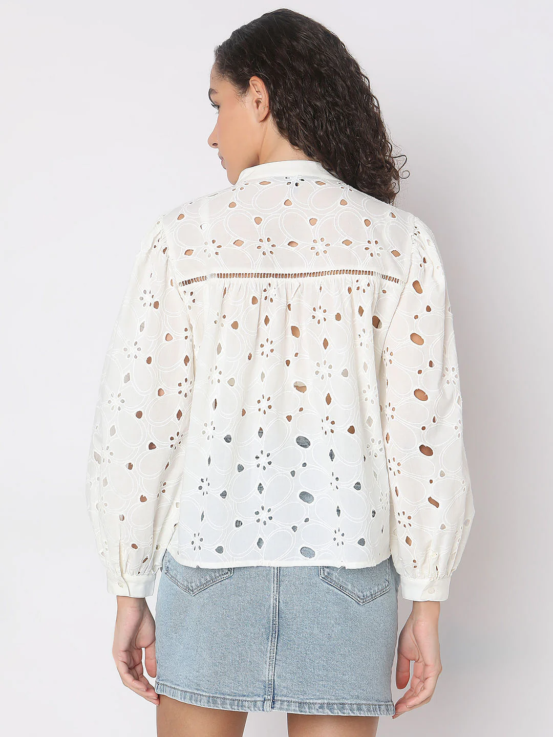 White Schiffli Embroidered Top - Image 4