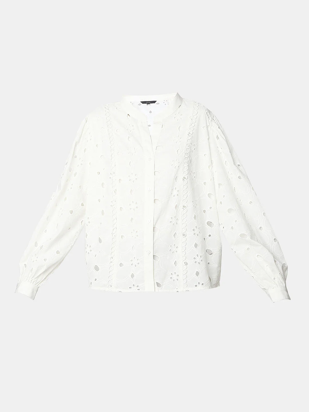 White Schiffli Embroidered Top - Image 7