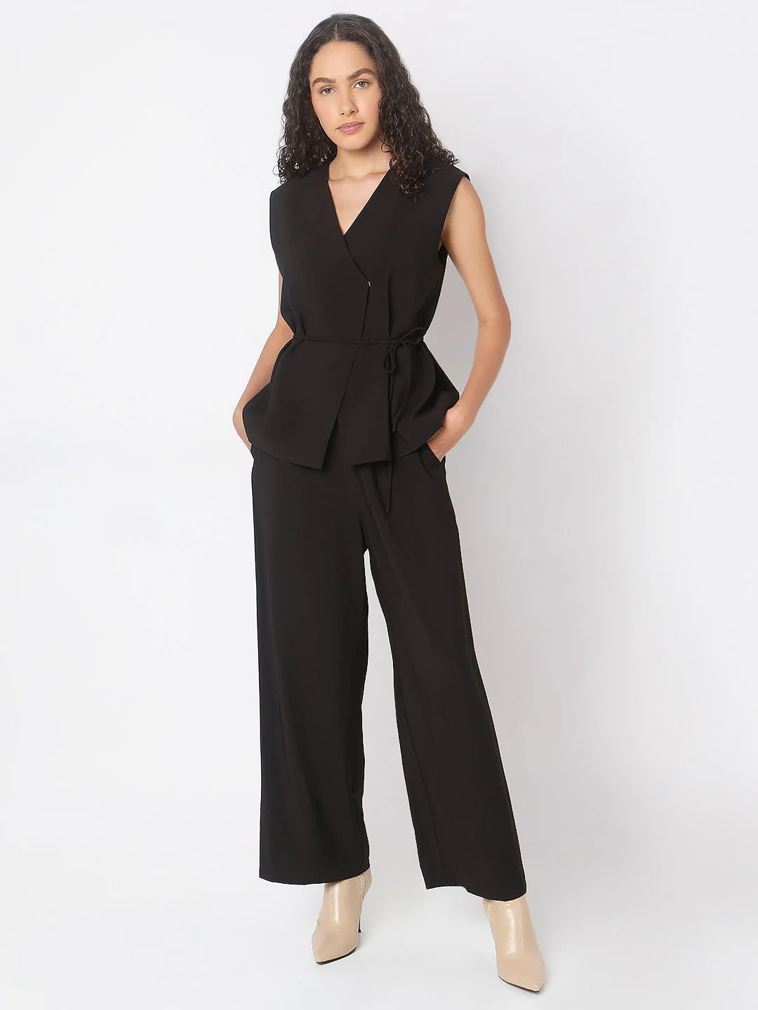 Black Sleeveless Vest Top - Image 5