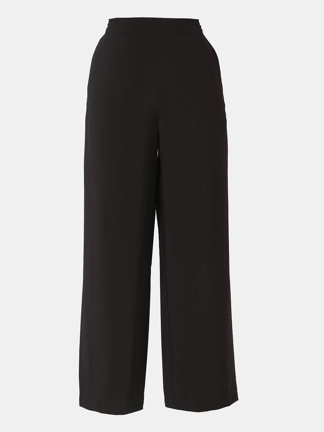 Black High Rise Straight Fit Pants - Image 7