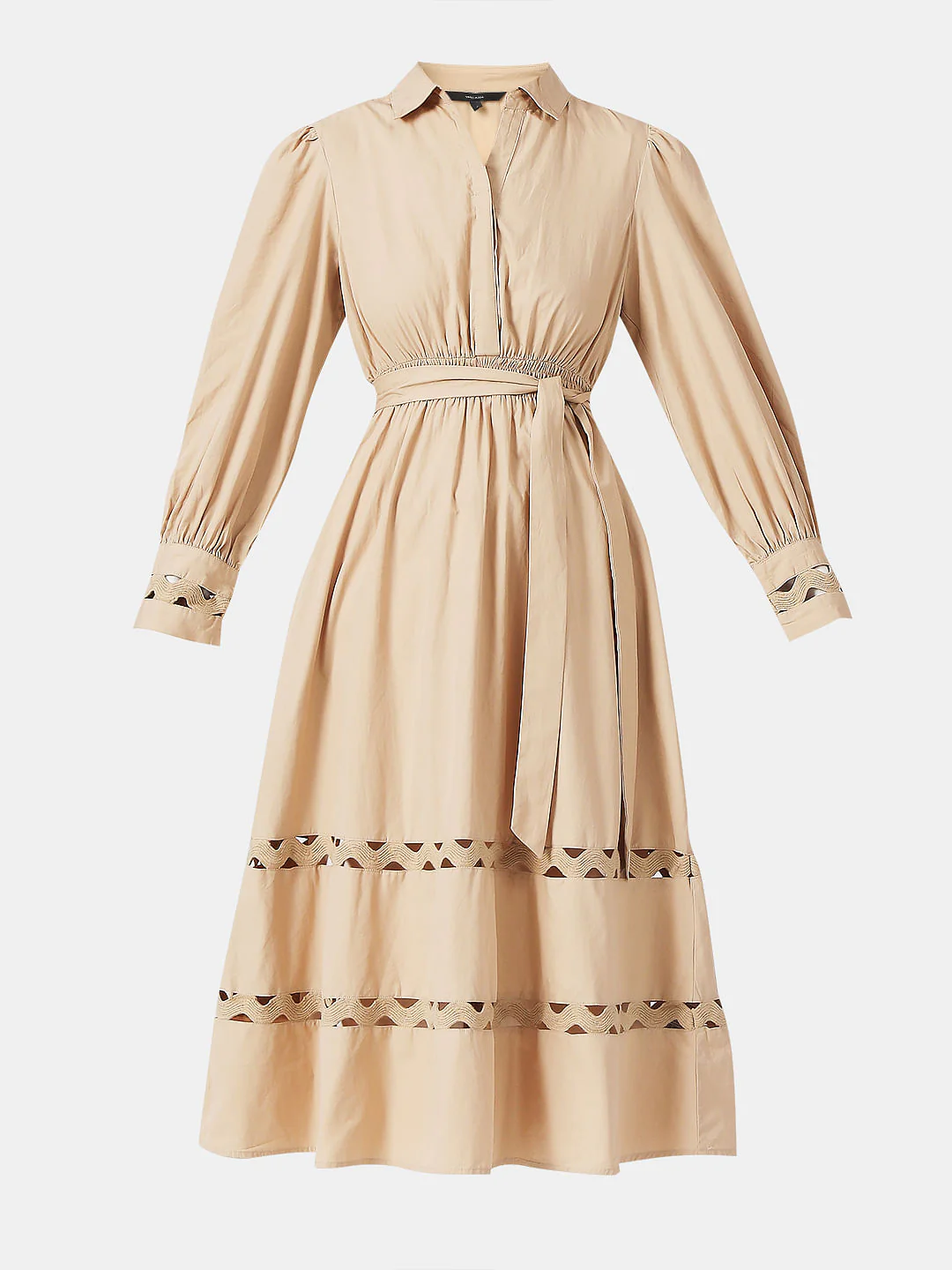 Beige Midi Shirt Dress - Image 7