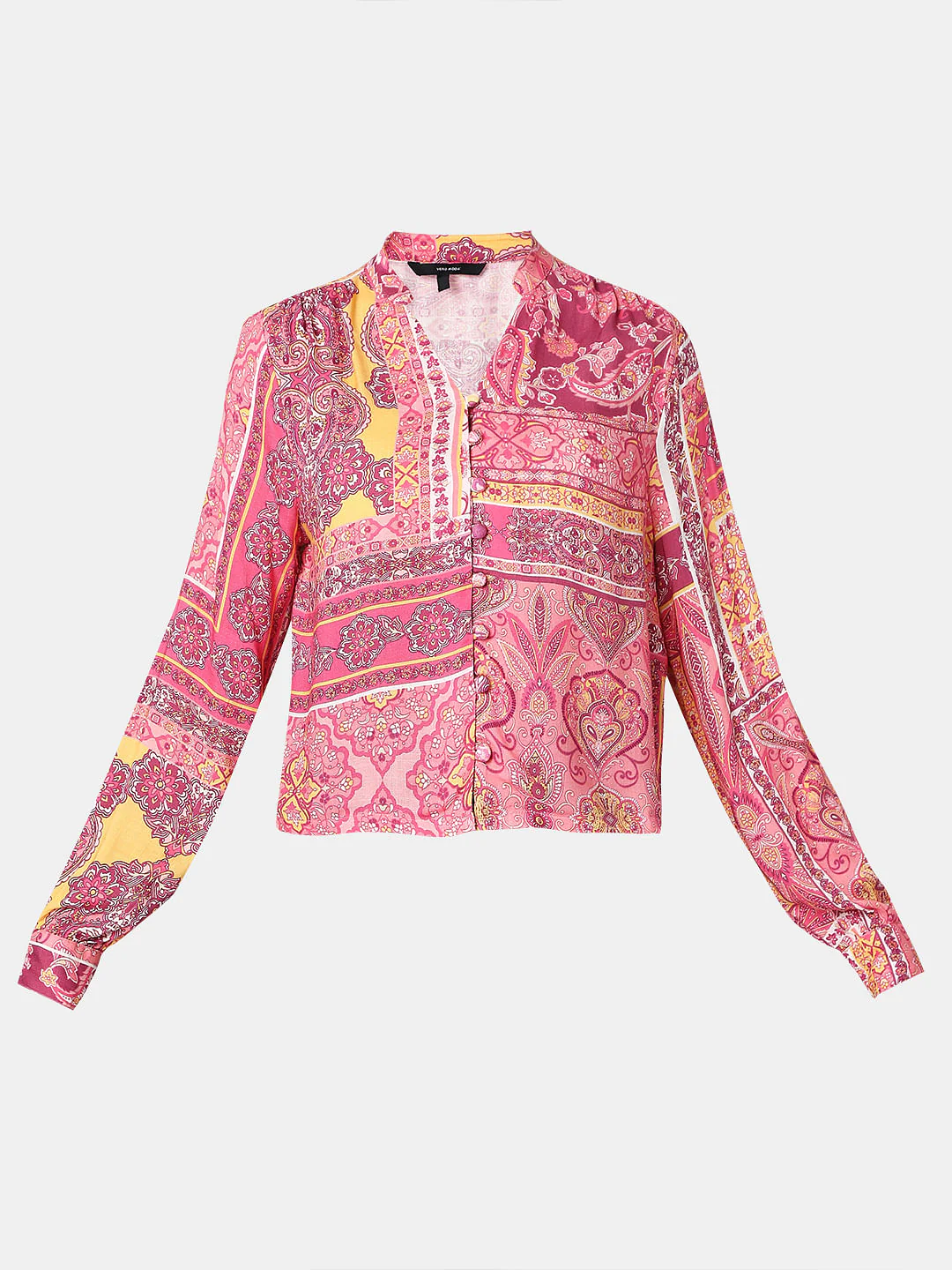 Pink Printed V-Neck Top - Image 7