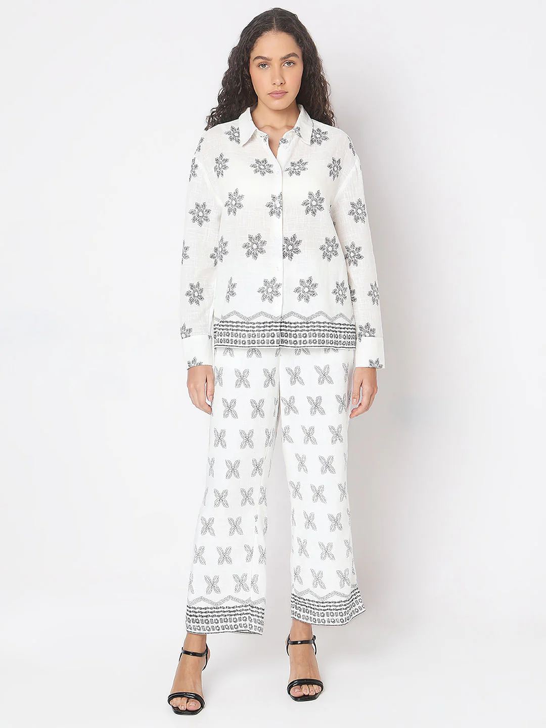 White Printed Cotton Shirt - Image 5