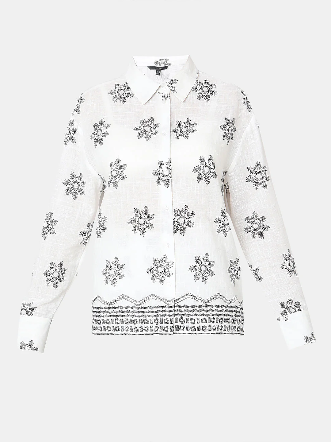 White Printed Cotton Shirt - Image 7