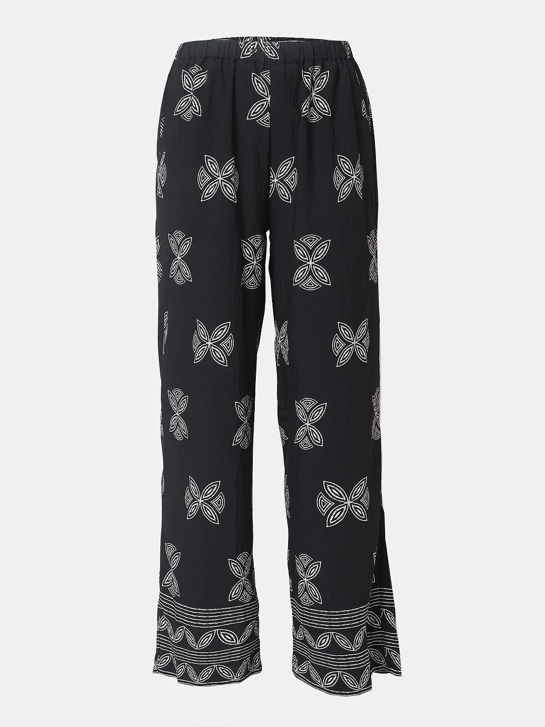 Black Abstract Print Co-Ord Set Pants - Image 7