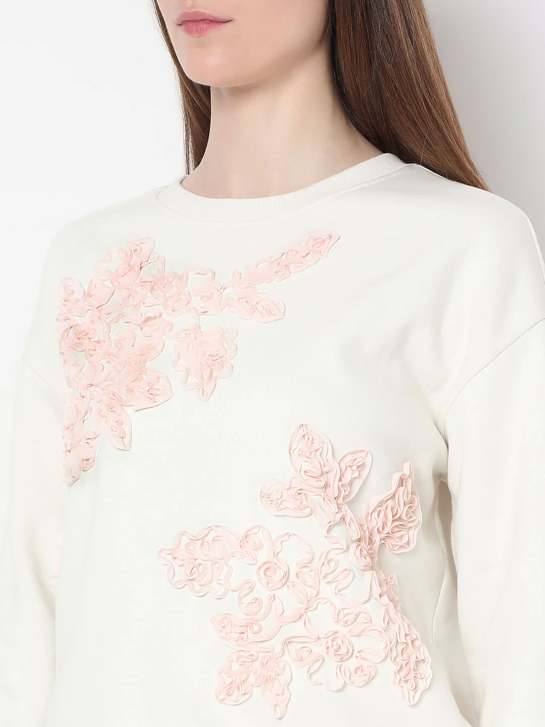 White Floral Co-Ord Set Sweatshirt - Image 8