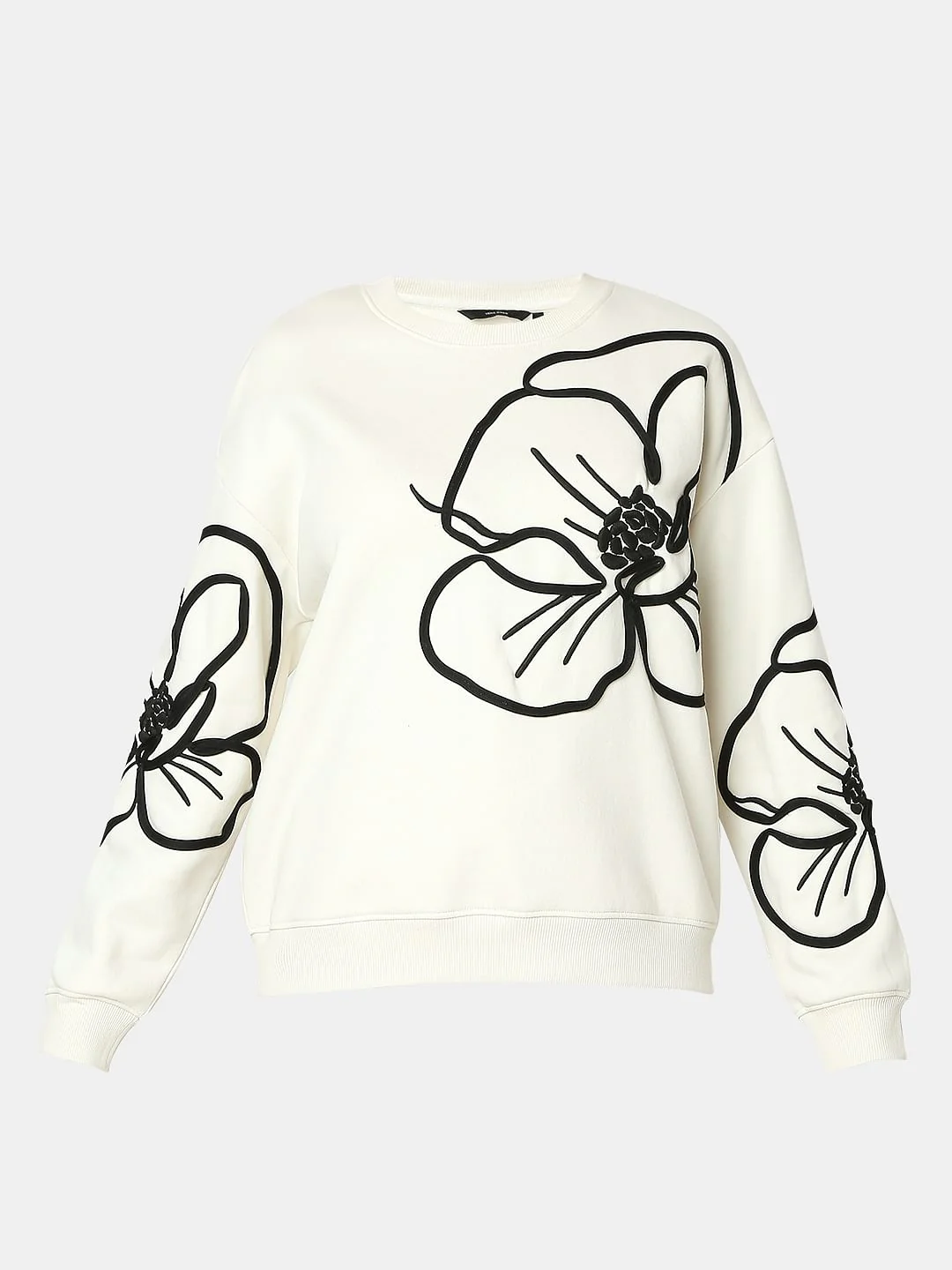 White Flower Embroidery Sweatshirt - Image 7